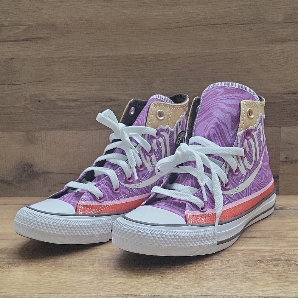 Converse Purple and White High-Tops